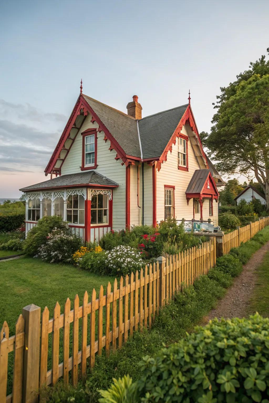 Bold trim brings out architectural highlights.