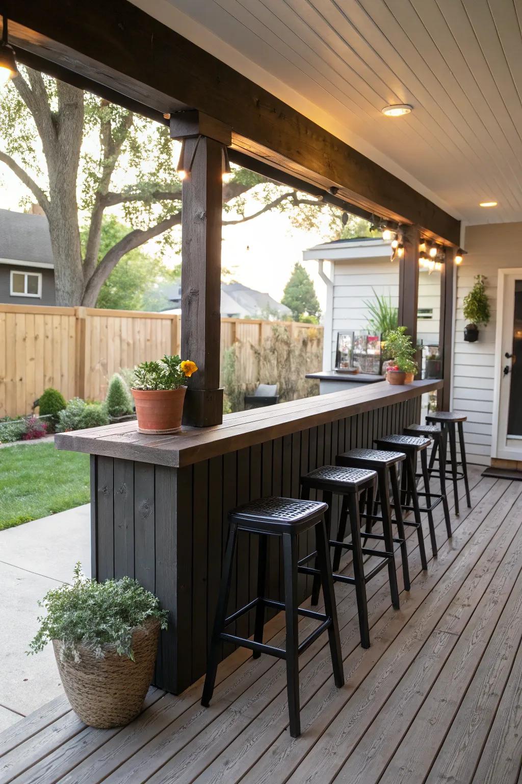 Built-in bars establish a perfect configuration for hosting guests.