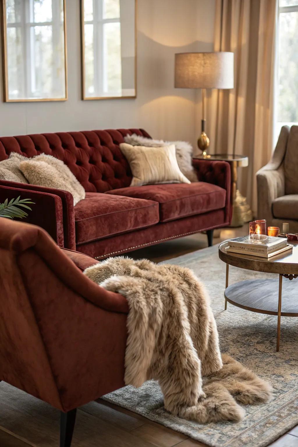 Fabrics add coziness.