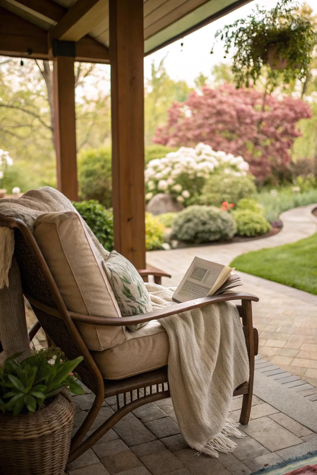 A reading sanctuary inspires relaxation and escape.