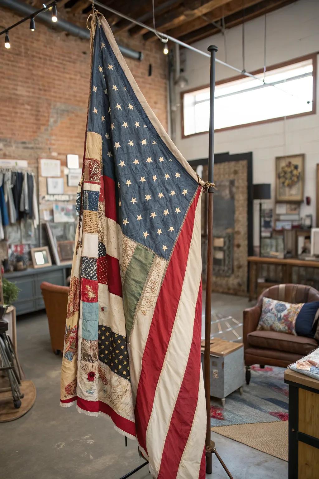 Upcycled flags turn the old into something beautifully new.