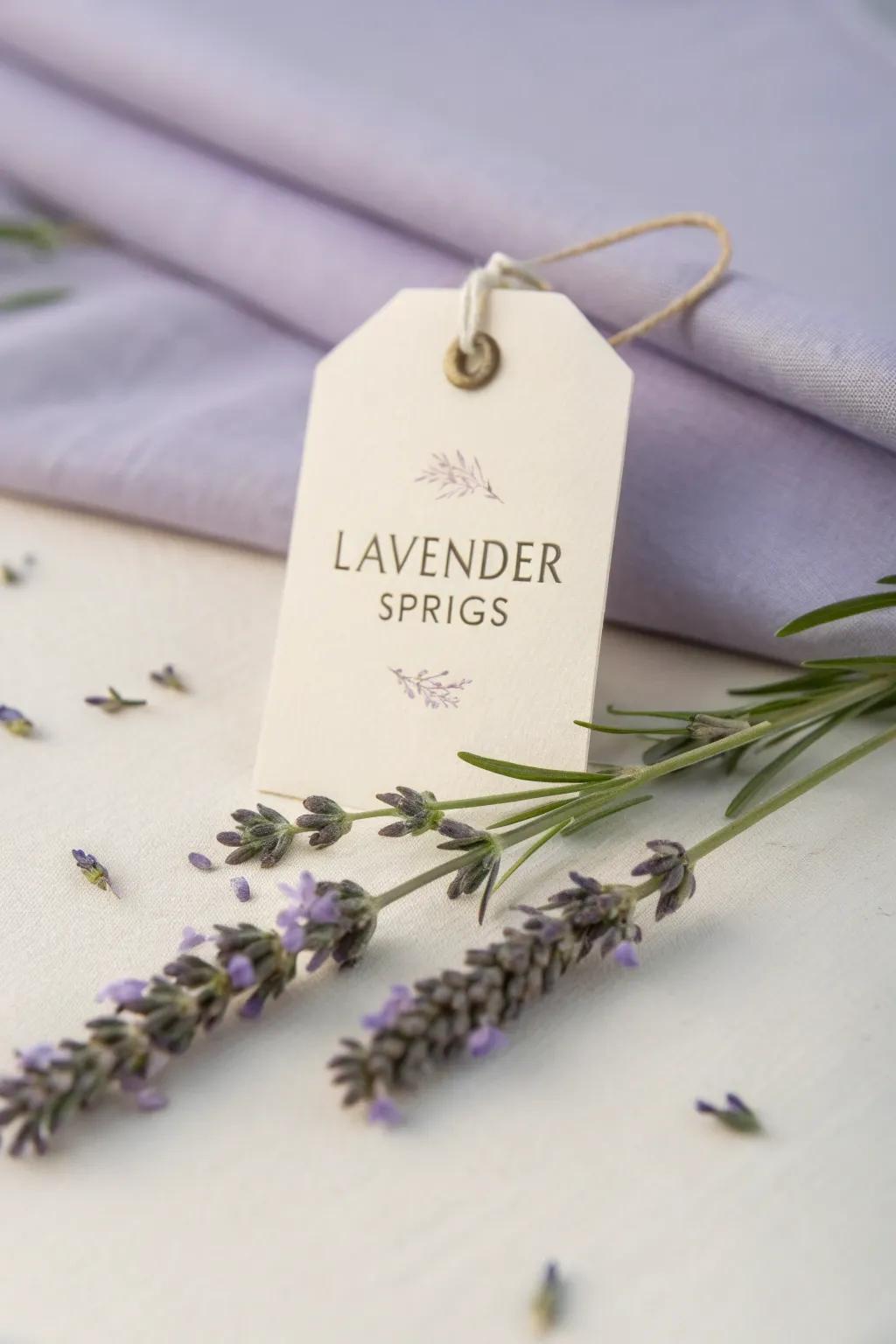 A scented price label infused with floral for a relaxing sensory sensation.