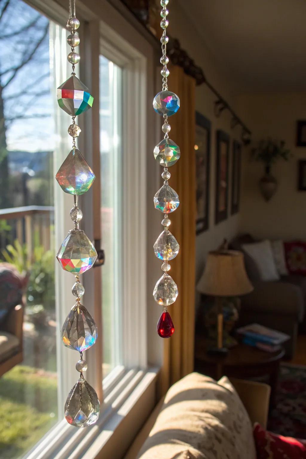 Mineral light catchers can fill your room with beautiful rainbows and light.