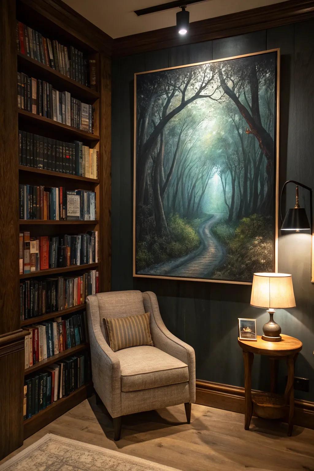 Solicit exploration through a woodland pathway rendition