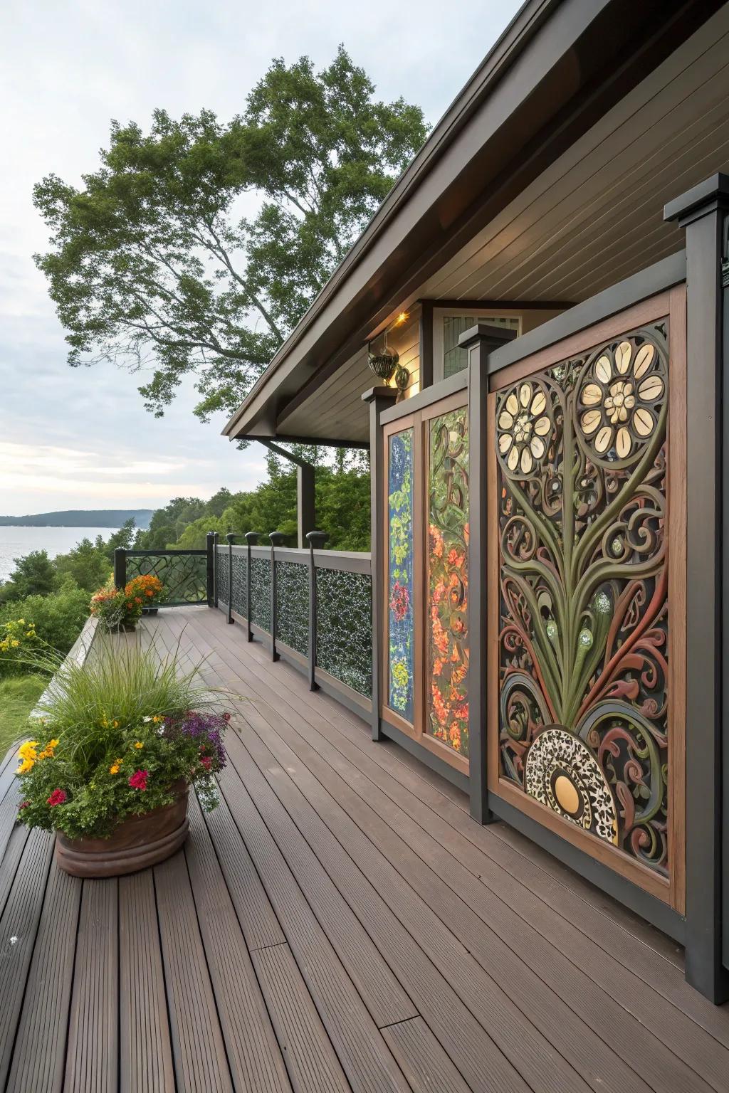 Creative panels as fascia transform your deck into a personal masterpiece.