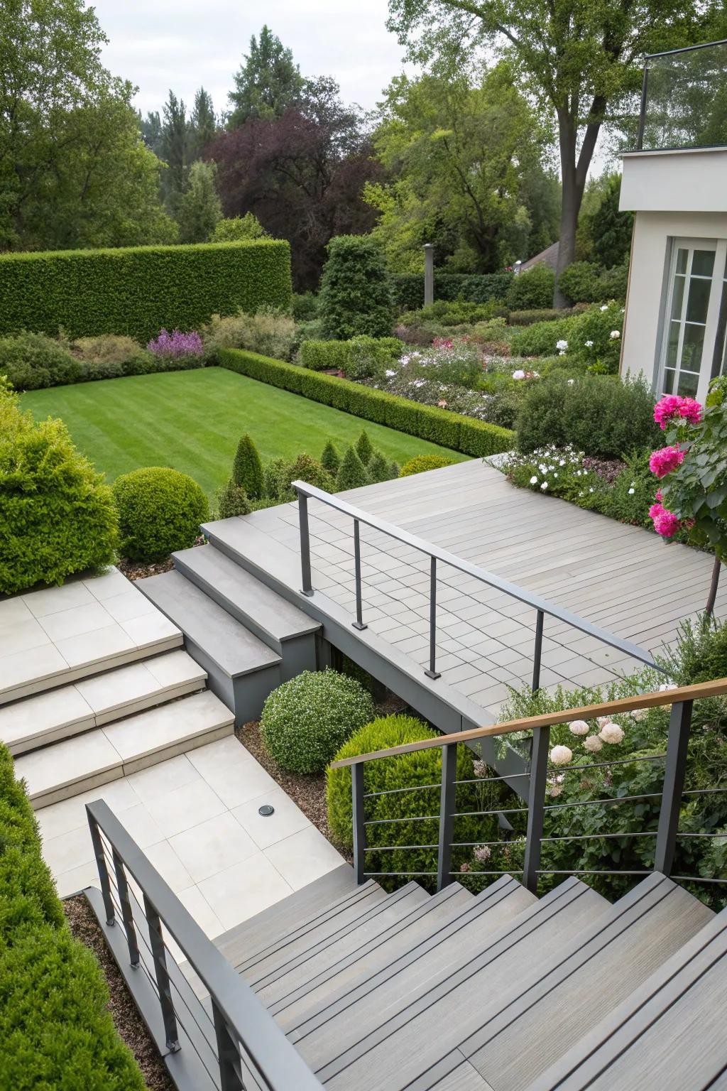 Add a sense of magic with floating deck steps.