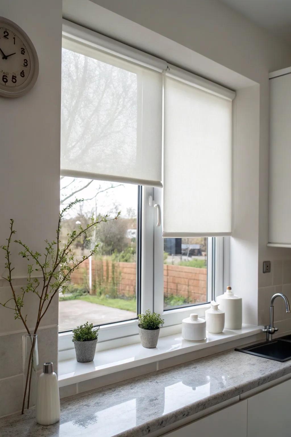 Minimal decor emphasizes natural light and simplicity.