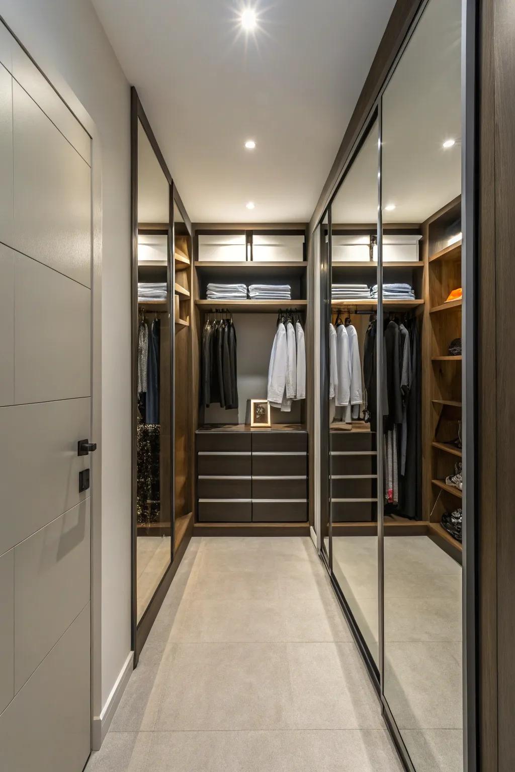 Amplify space and radiance with reflective panels.