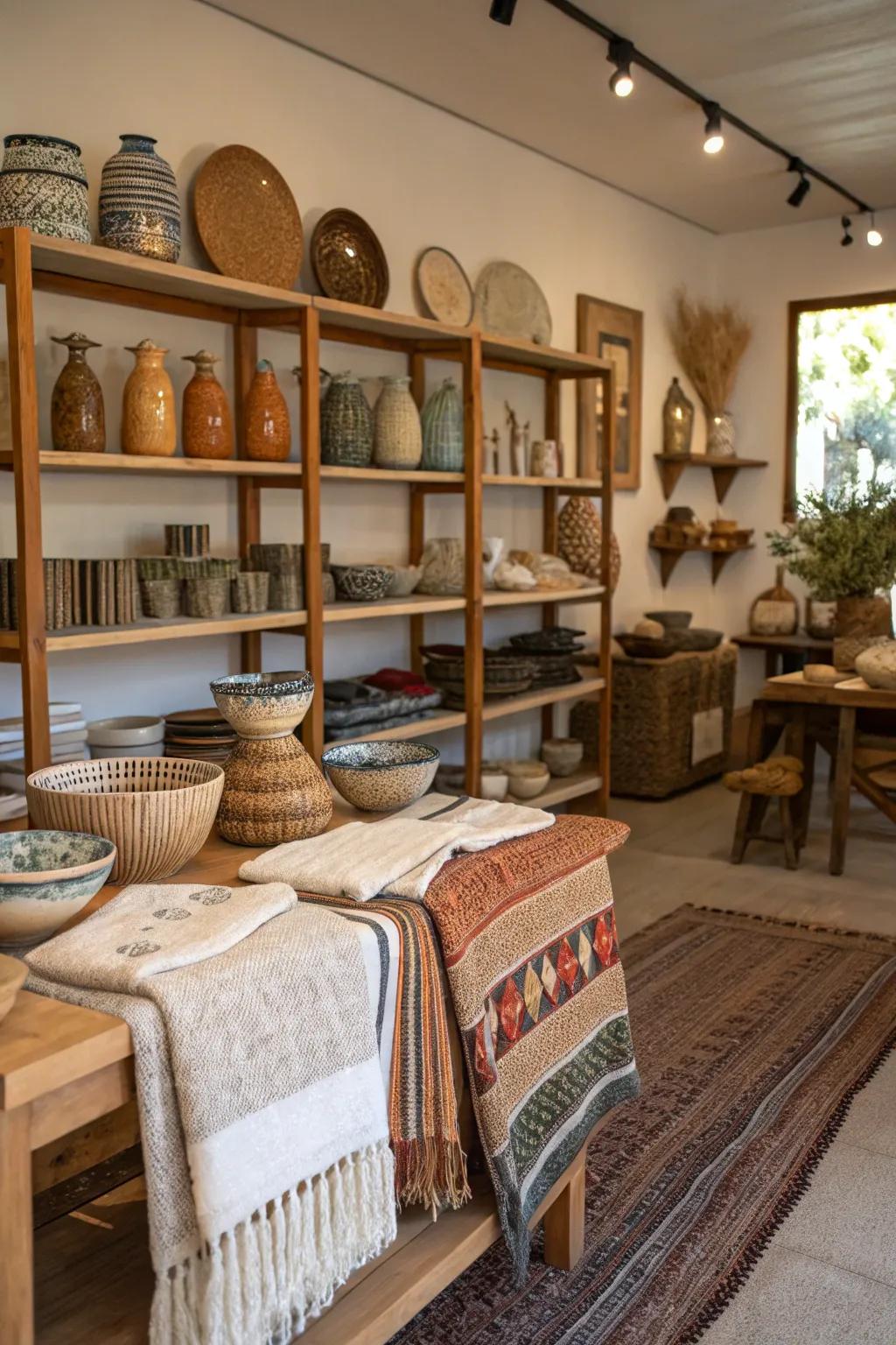 Artisan impressions add character and warmth.