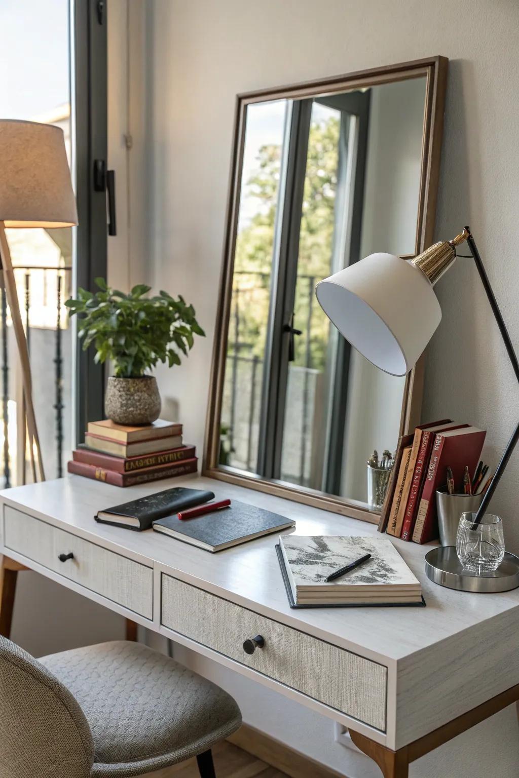 Mirrors create an illusion of spaciousness and light.