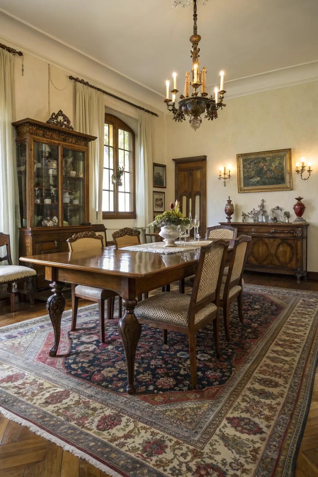 Add character with a vintage revival rug.