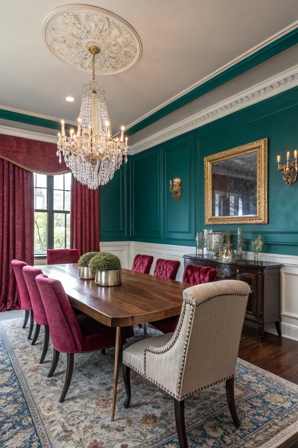 Vibrant jewel tones add luxury and depth.