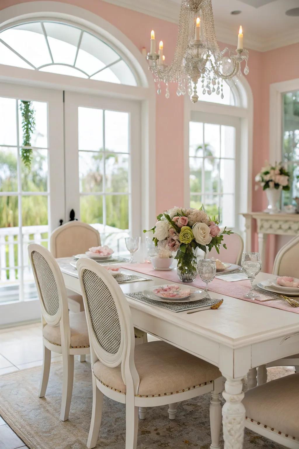 Old white coat provides a soft, fresh look.
