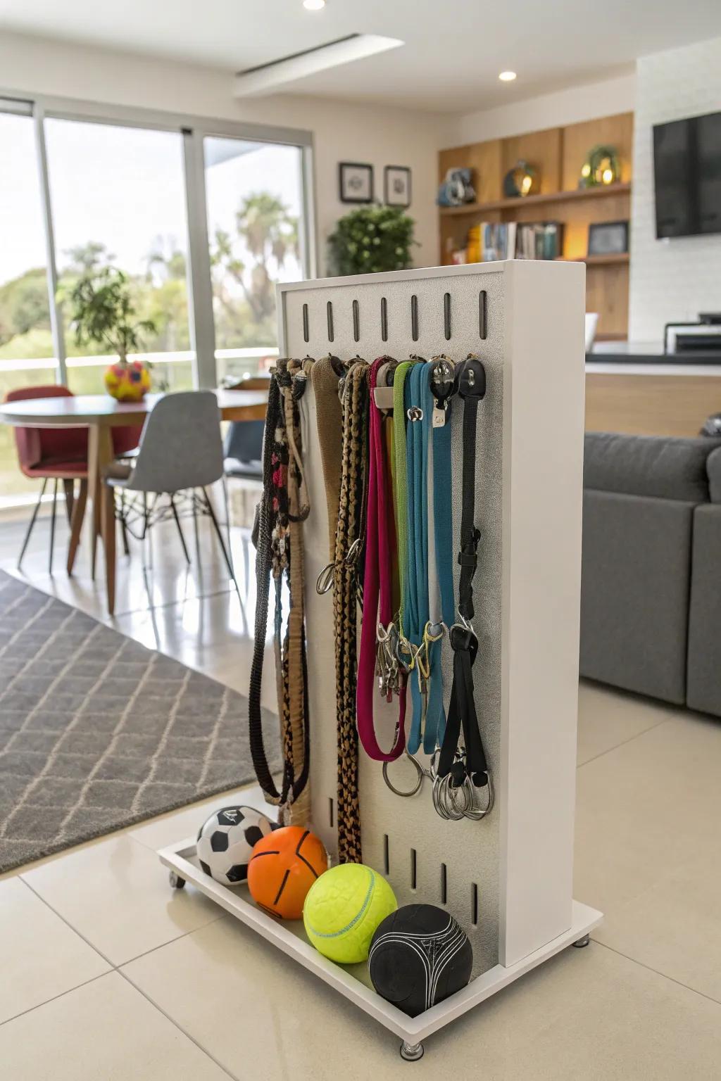 All-in-one storage for pet essentials.