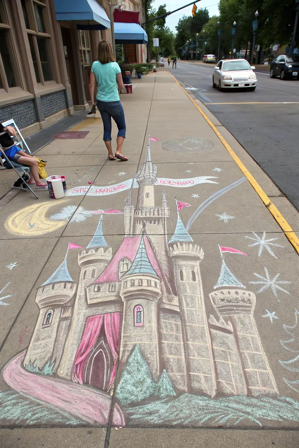 A fairytale castle comes to life in this magical crayon art.