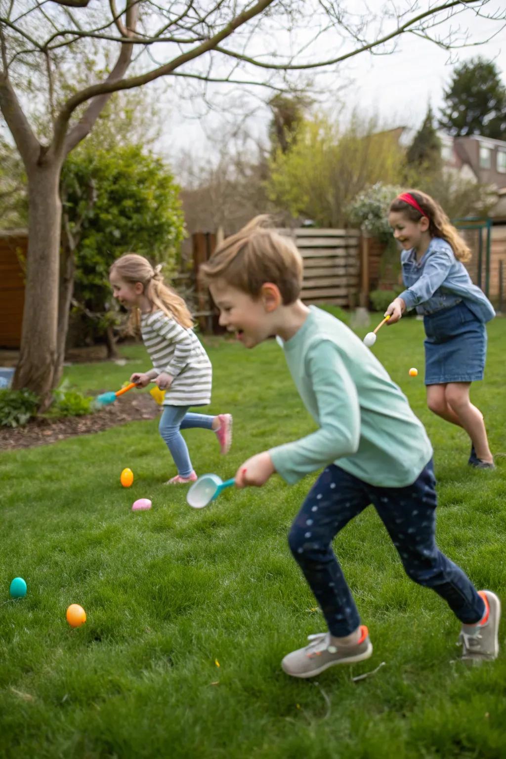 A classic ovum spoon sprint that brings joy and laughter to the party.