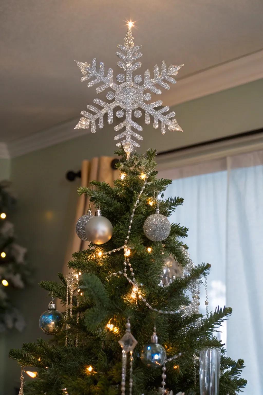 Crystal snowflakes infuse dazzling elegance and sparkle.