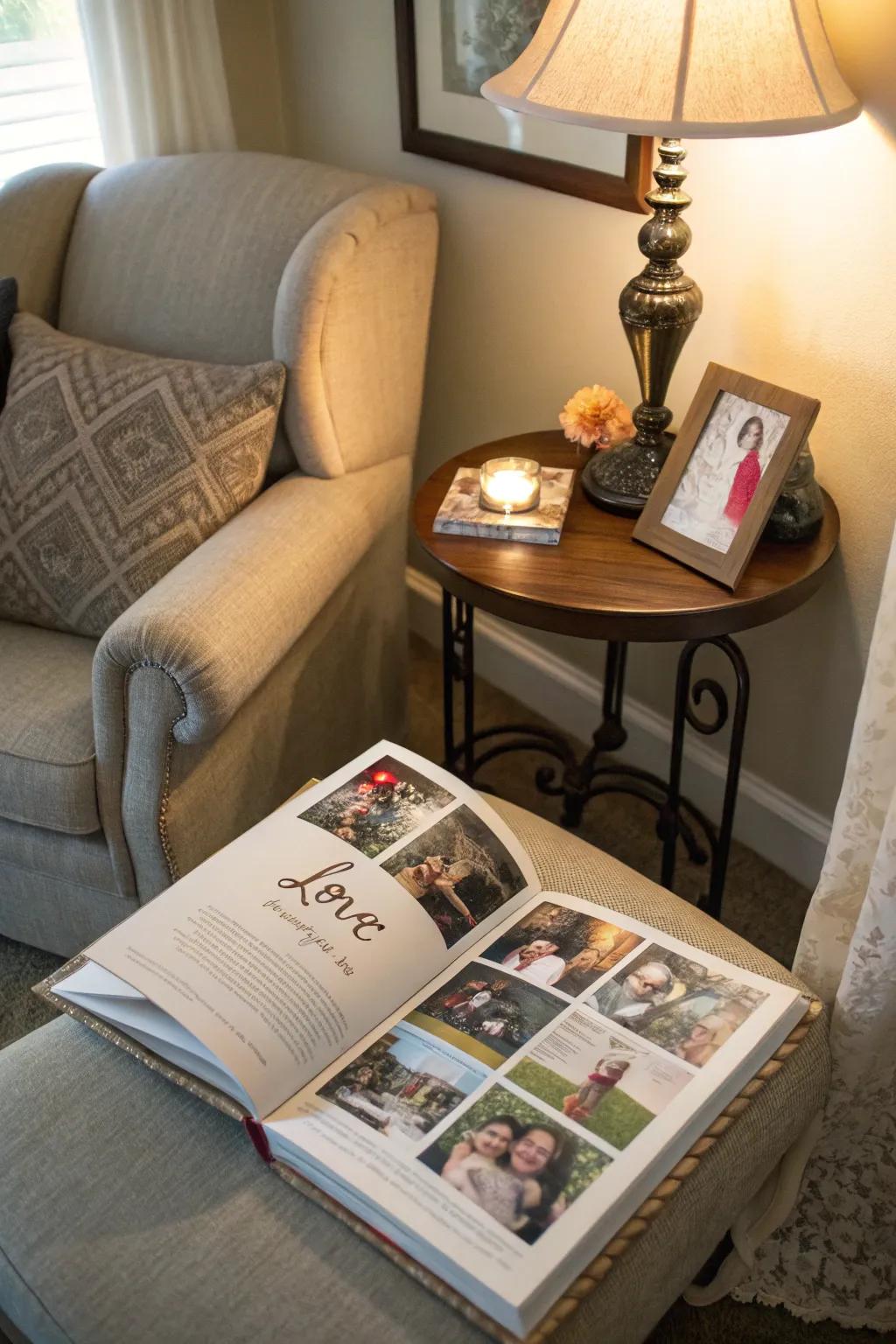 Love letters add intimacy to an engagement memory album.