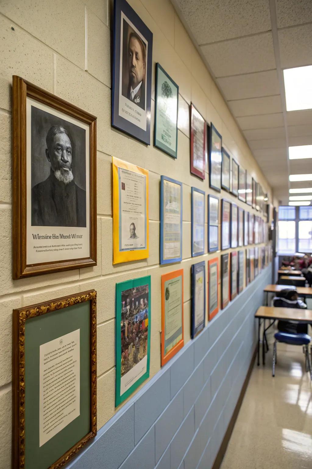 An elegant story wall celebrating great writers