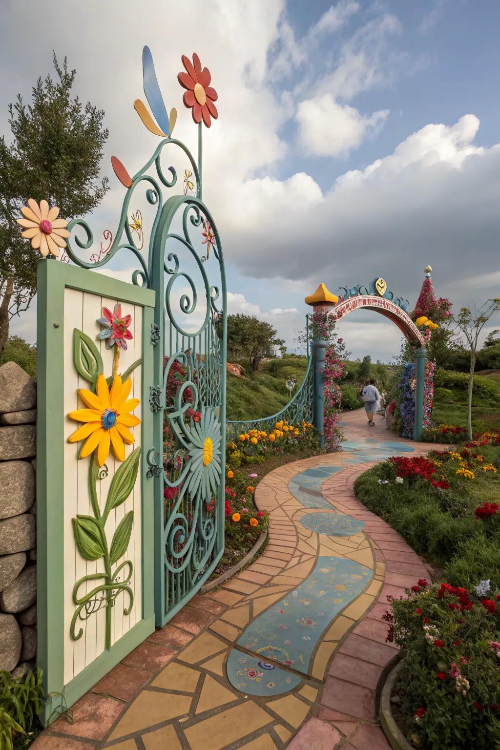 Artistic themes bring a playful and personal touch to entrances.