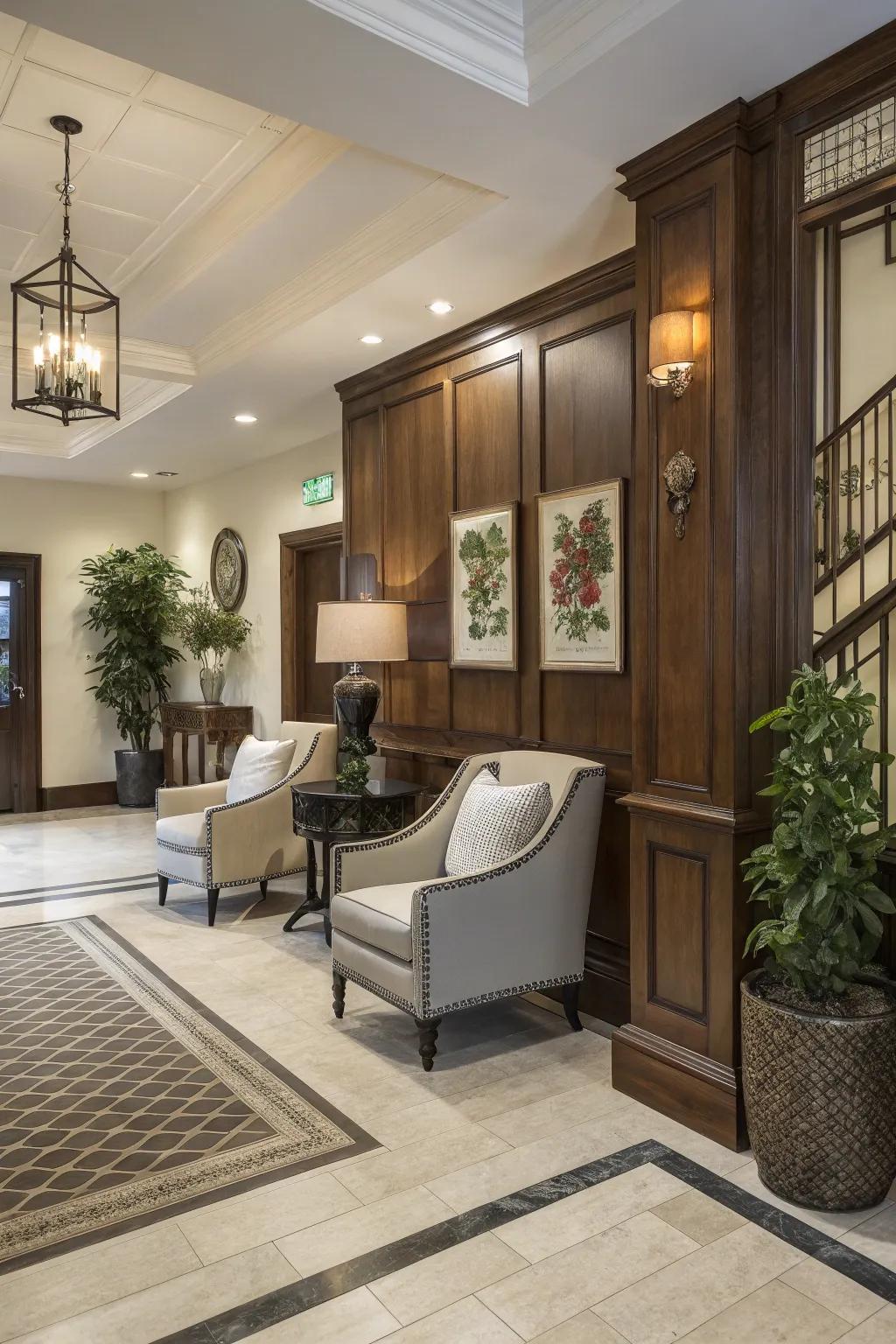 Mixing styles makes your entrance interesting and dynamic.