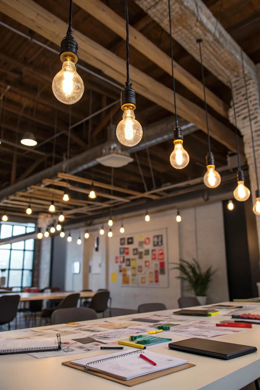 Playful patterns with multi-head pendants for vibrant lighting.