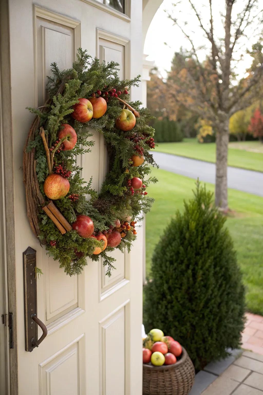 Fruit and spice create a delightful and fragrant wreath.