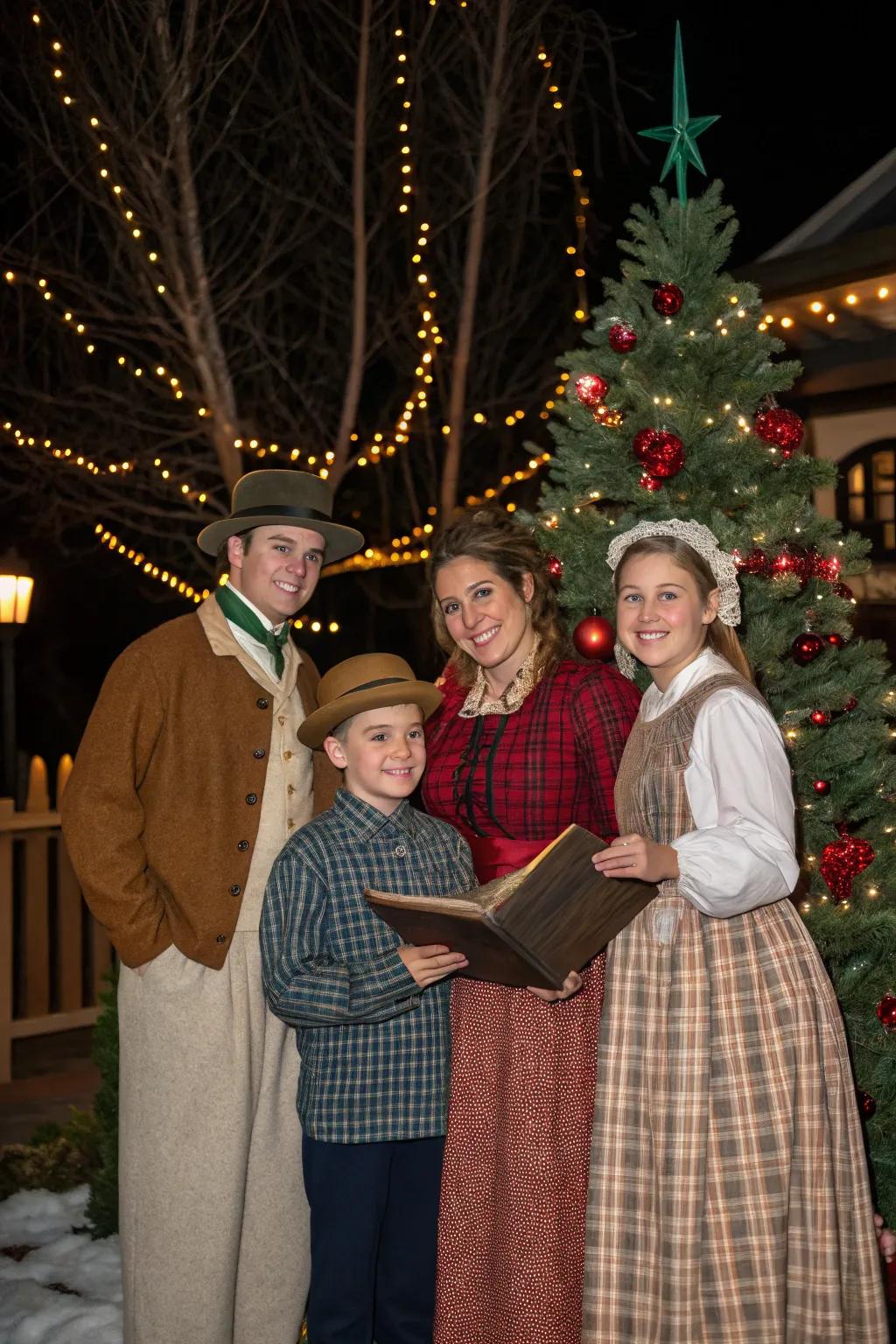 A vintage theme injects whimsy and nostalgia into your holiday family photograph.