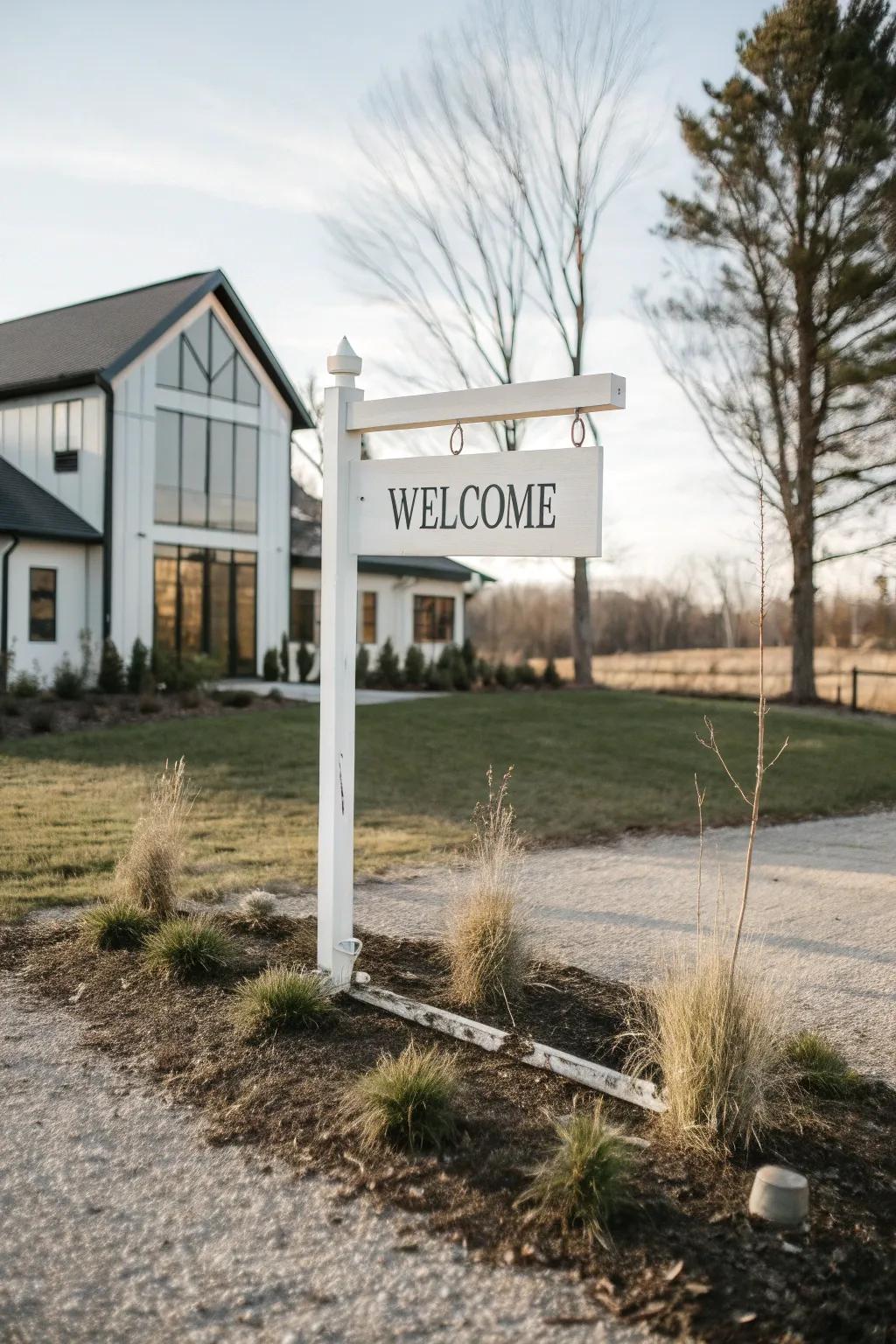 A modern minimalist farm marker delivering a clean and stylish appearance.
