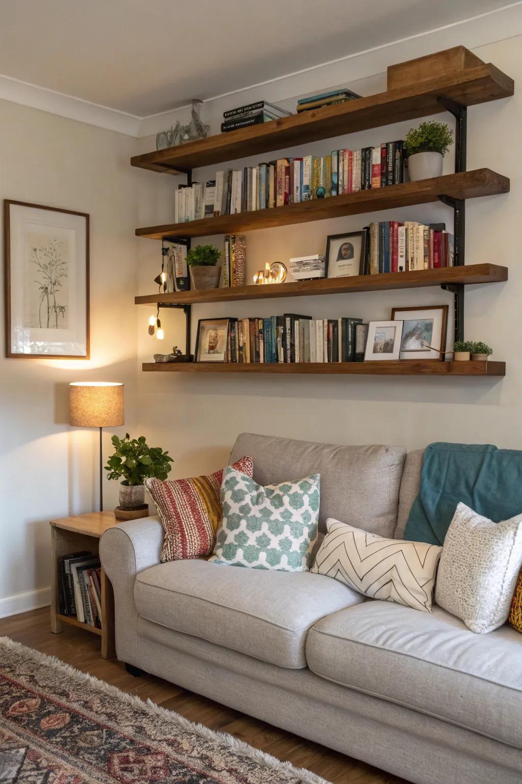 A floating library adds charm and character.