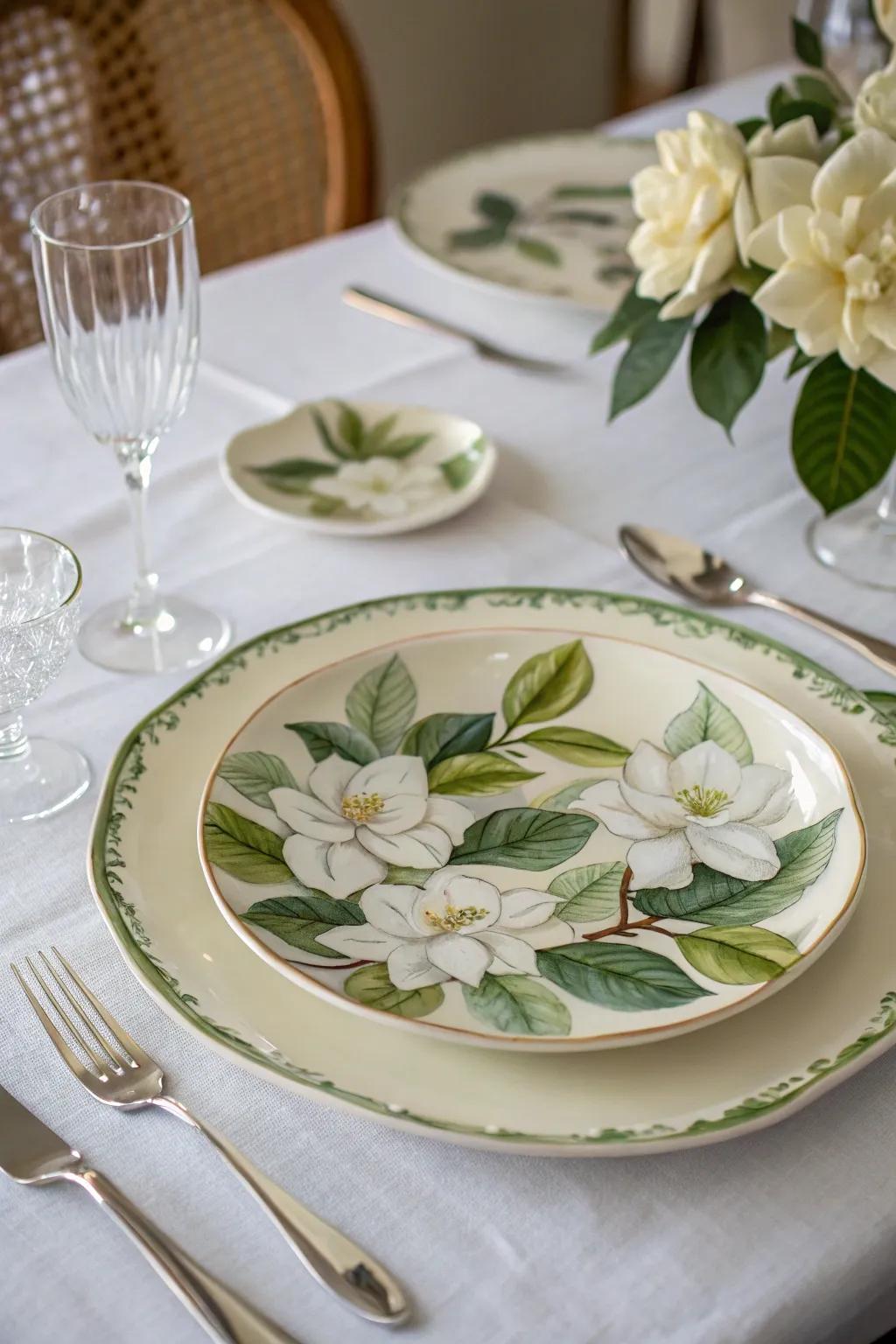 Gardenias add a hint of beauty and purity to your dish designs.