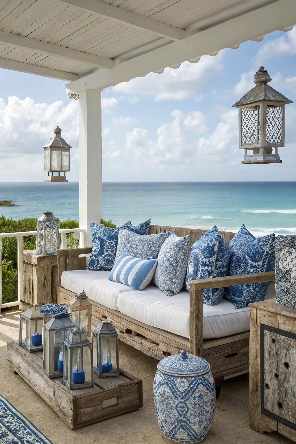 Transport the beach to your lanai with coastal-inspired decor.