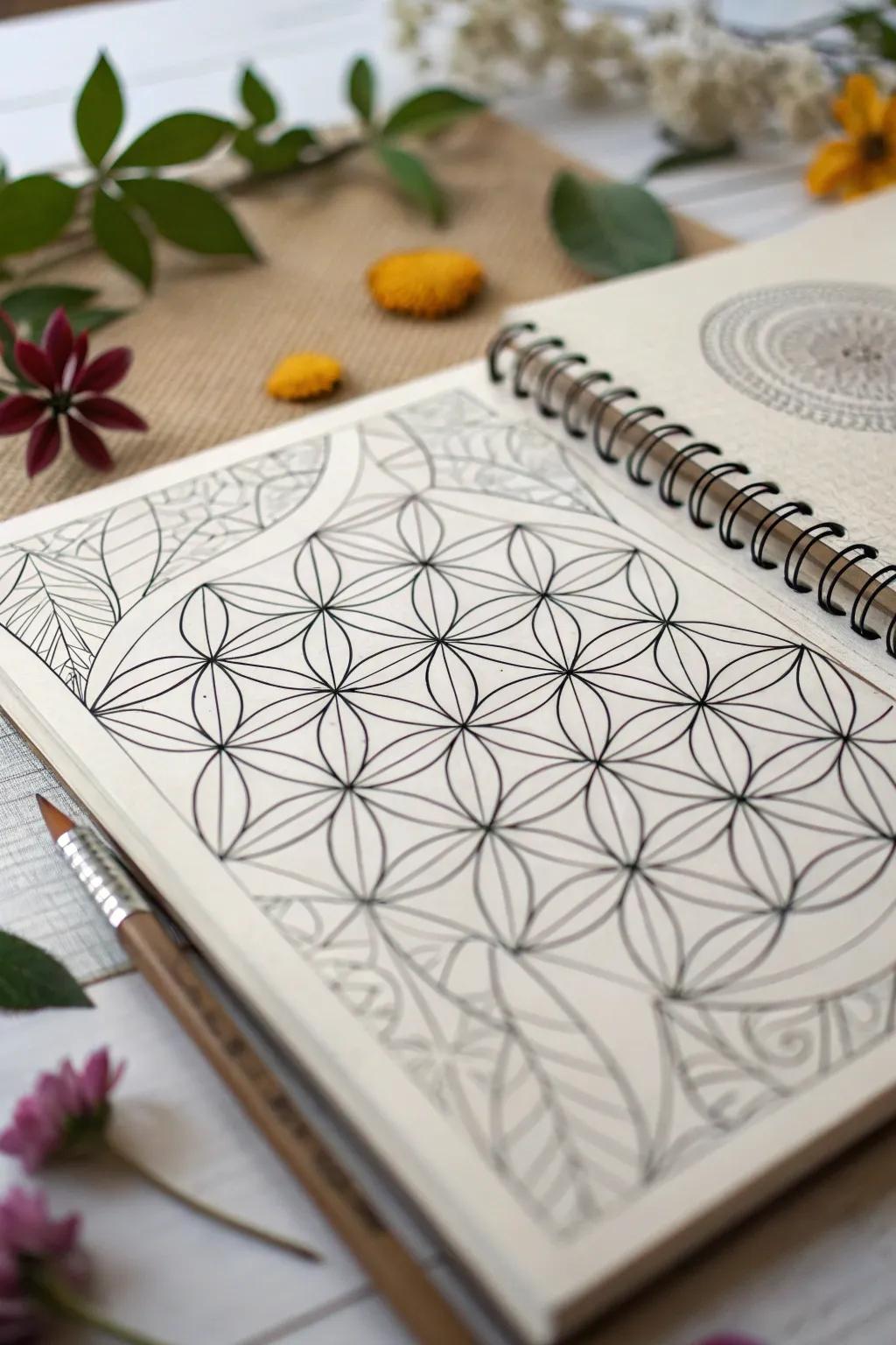 Geometric petals uniquely blend structure and nature.