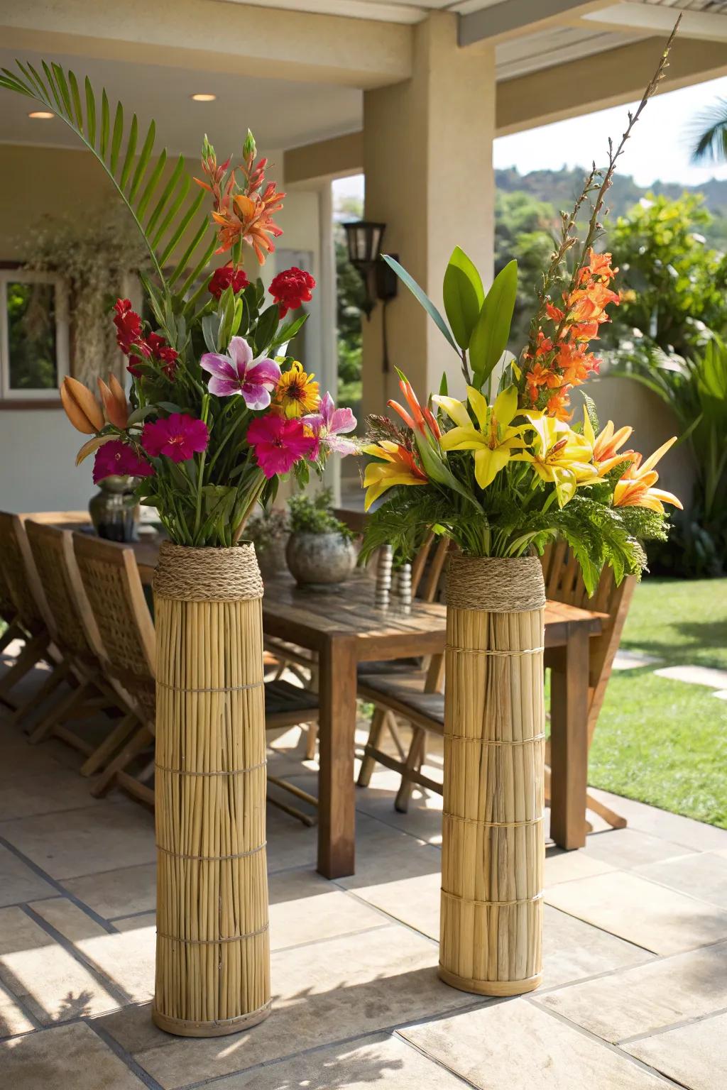Fashionable and sustainable cane holders for an eco-conscious touch.