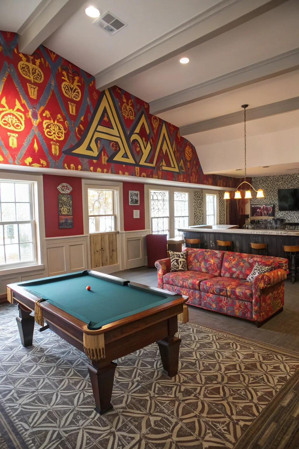 A statement wall brings personality and style to your room.