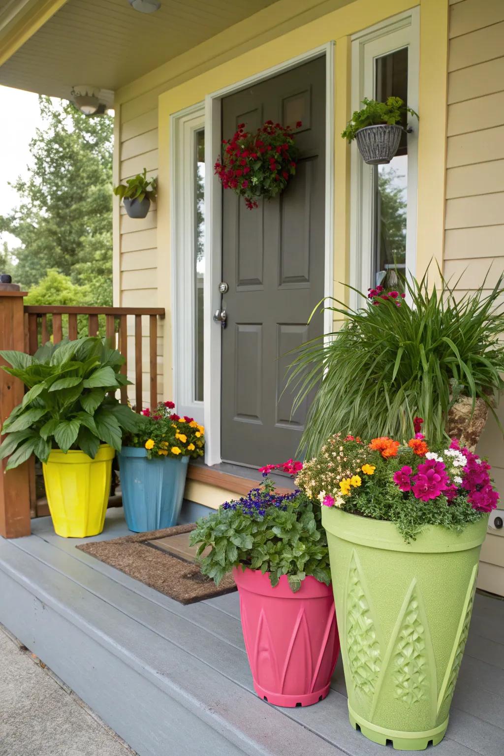 Breathe new life into planters with vibrant paint.