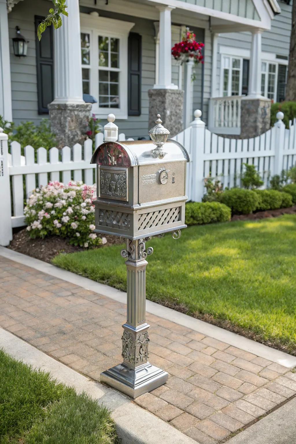 A custom mail receptacle adds a personal touch to your home’s entrance.