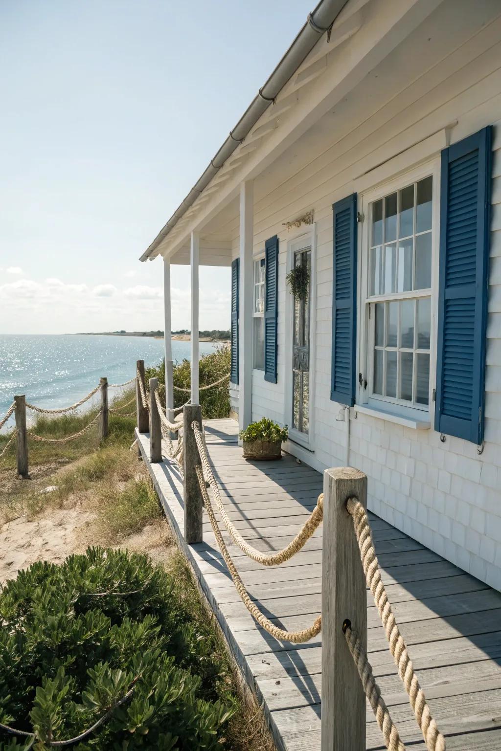 Embrace beach vibes with nautical rope railings