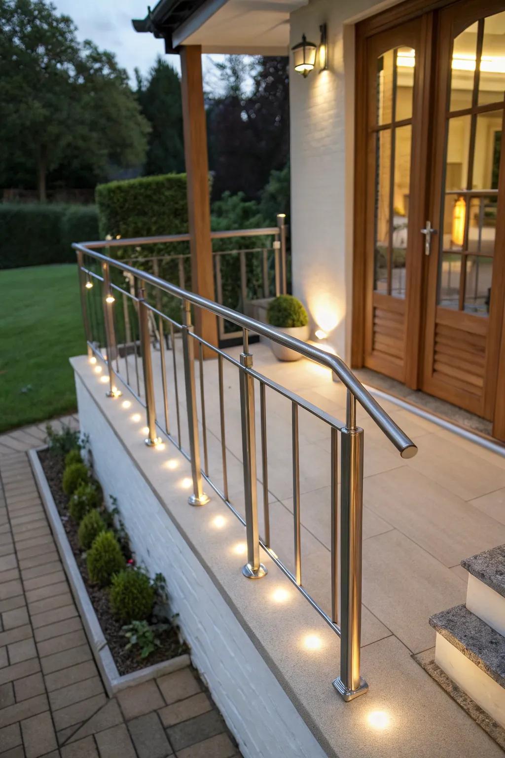 LightStream-integrated railings illuminate your entrance beautifully.