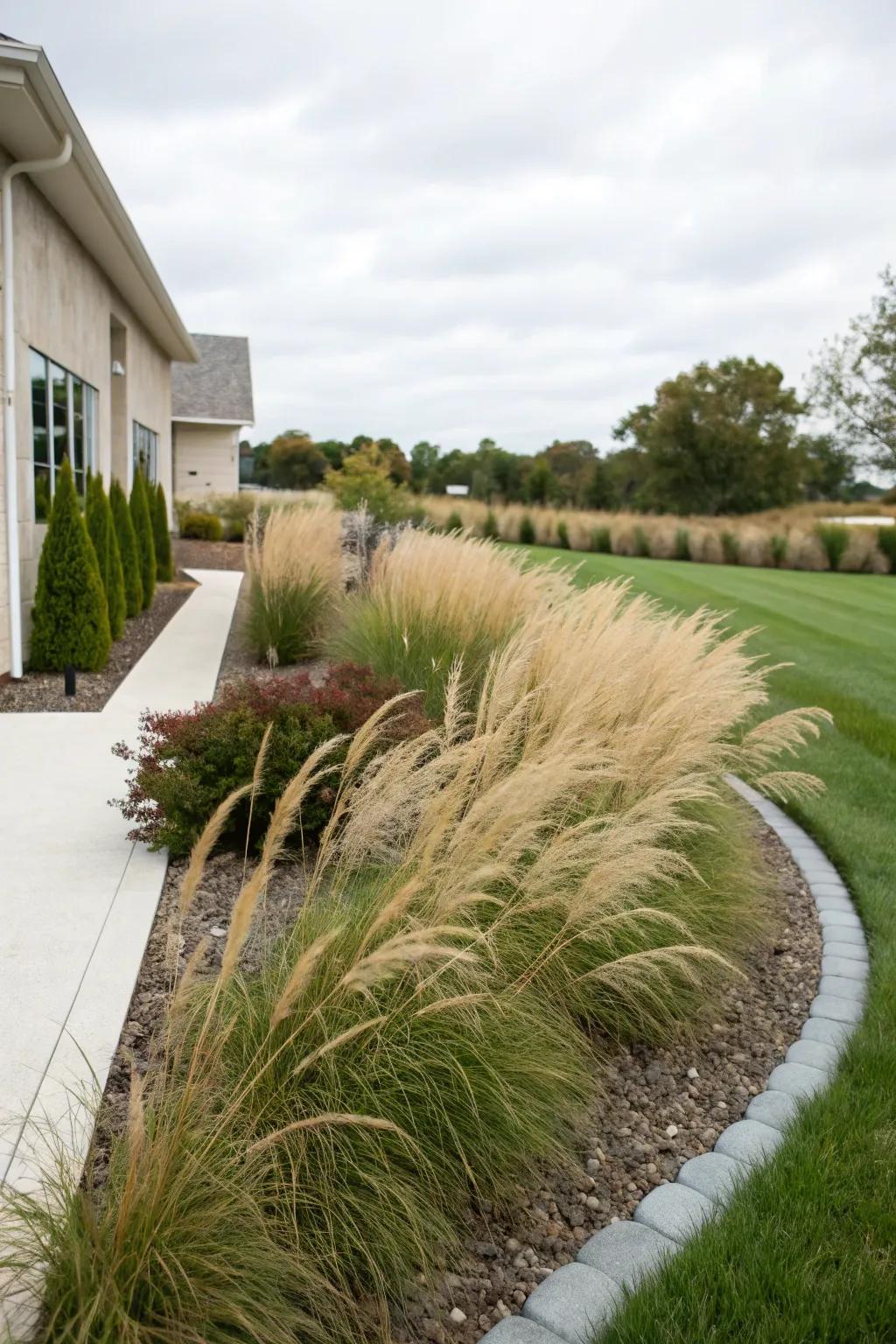 Grasses provide a simple and refined aesthetic.