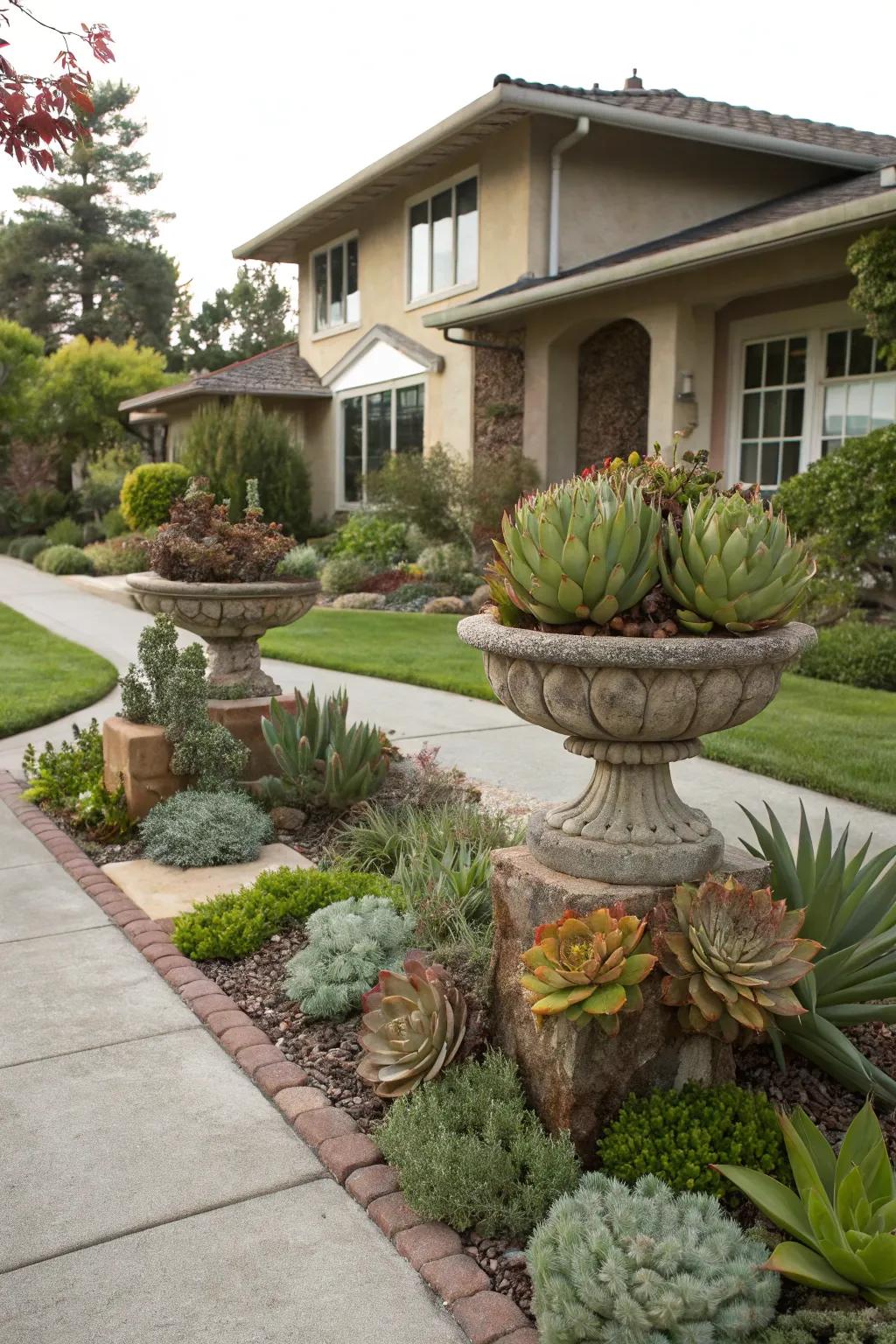Sculptural sets establish remarkable focal points.