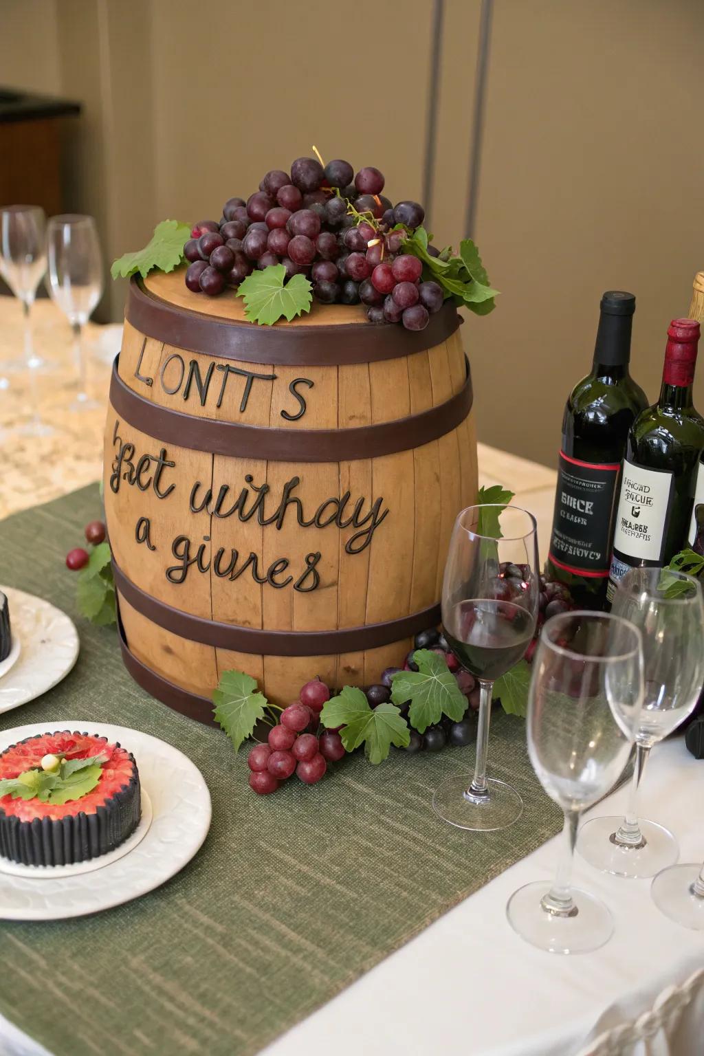 Toast to 50 years of perfection with this wine-themed cake!