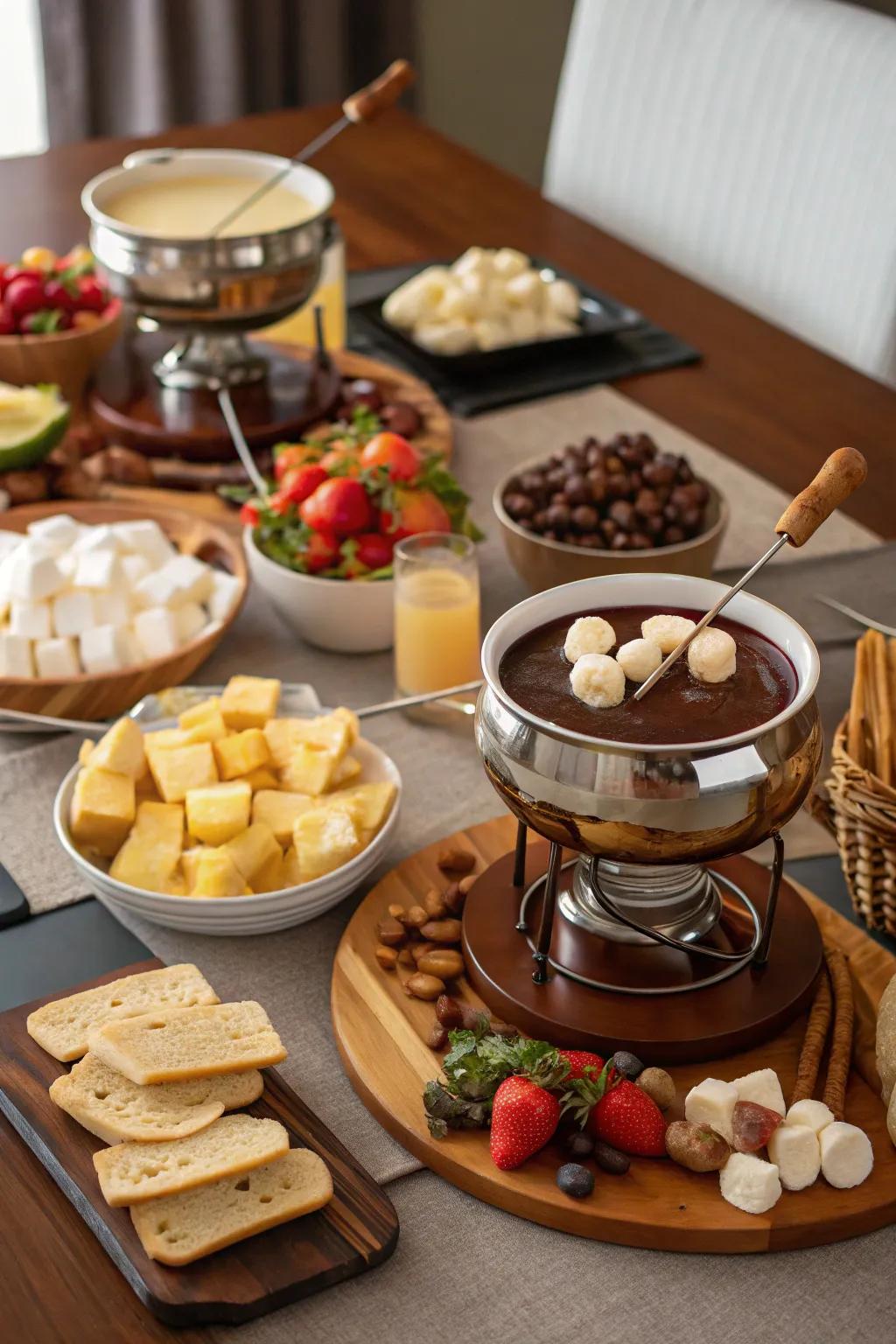 A delicious melting pot evening perfect for an interactive Galentine's Day feast.