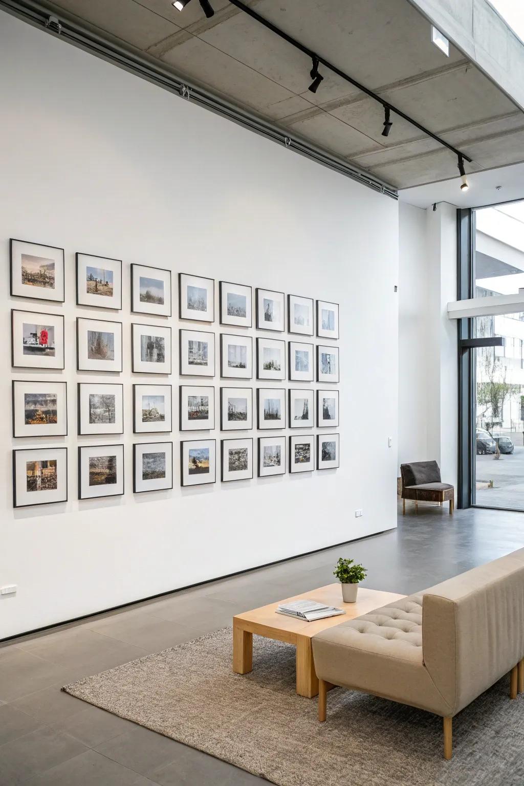 Minimalist grid layout for a series of related images.