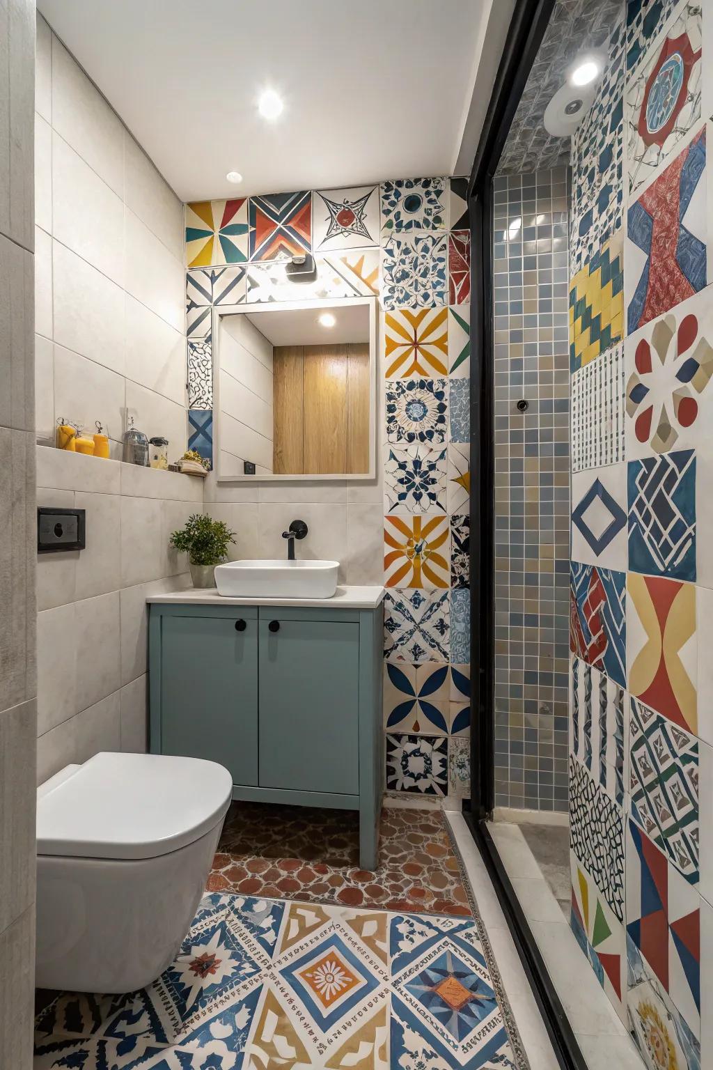 Innovative tile patterns add depth and visual interest to your space.