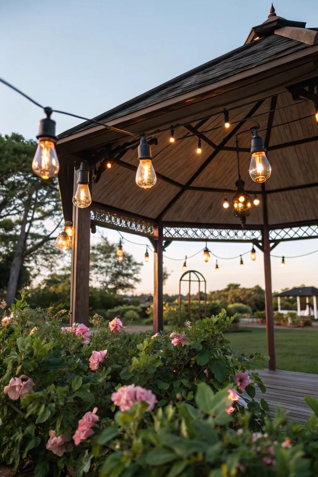 Filament bulbs add a vintage industrial charm.