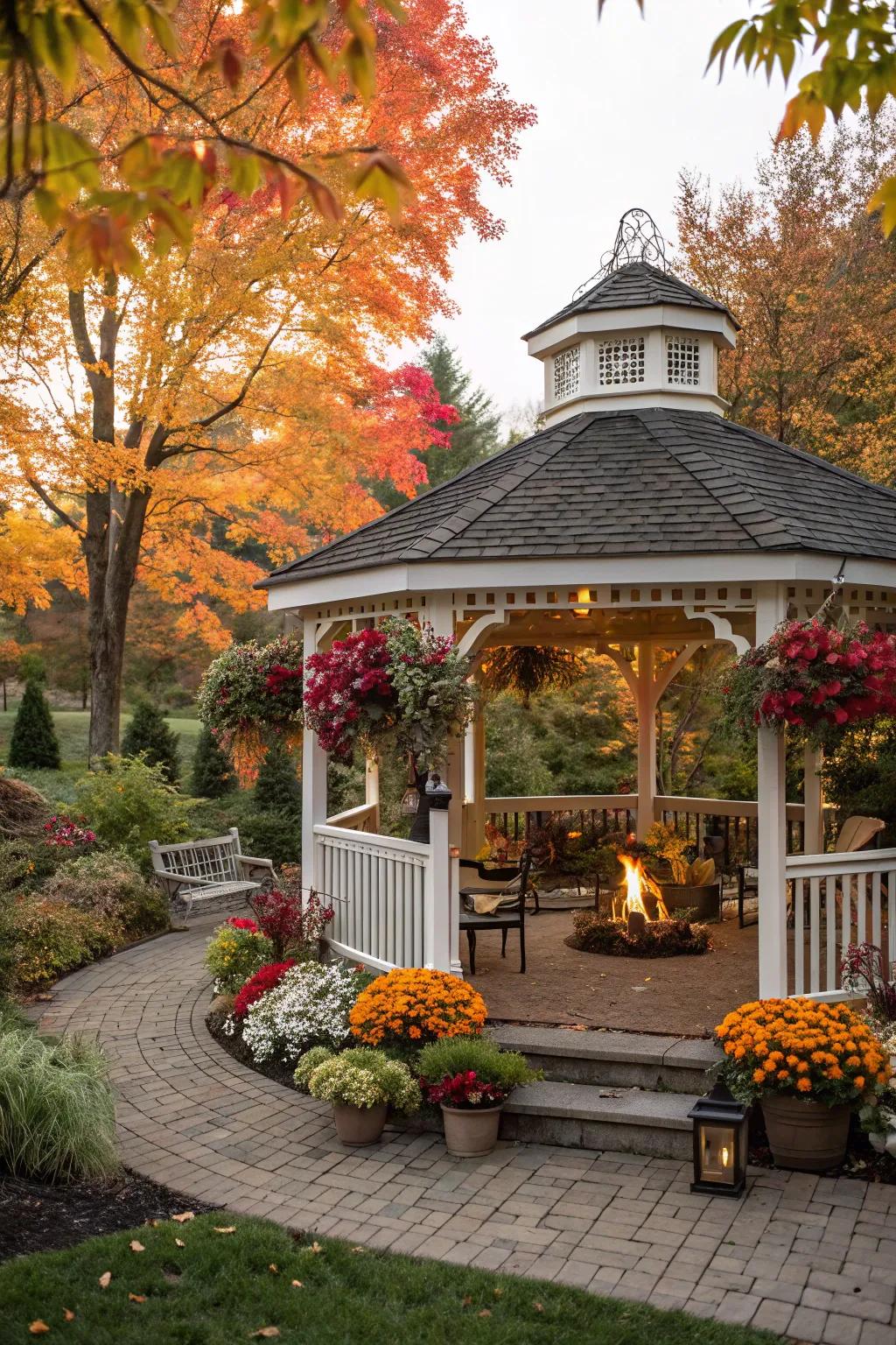 Keep your pergola welcoming with seasonal decorations.