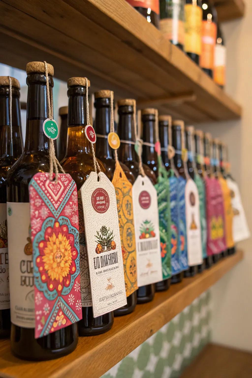 Keep your bar organized with ornamental bottle markers.