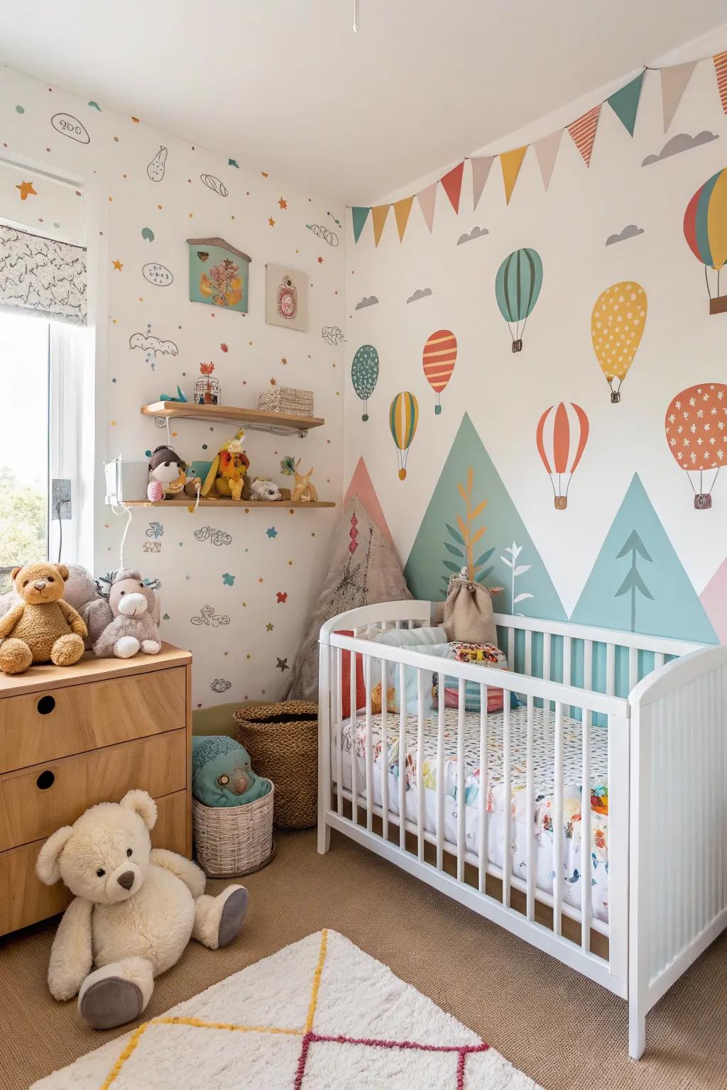 Custom wall stickers add flexible personalization.