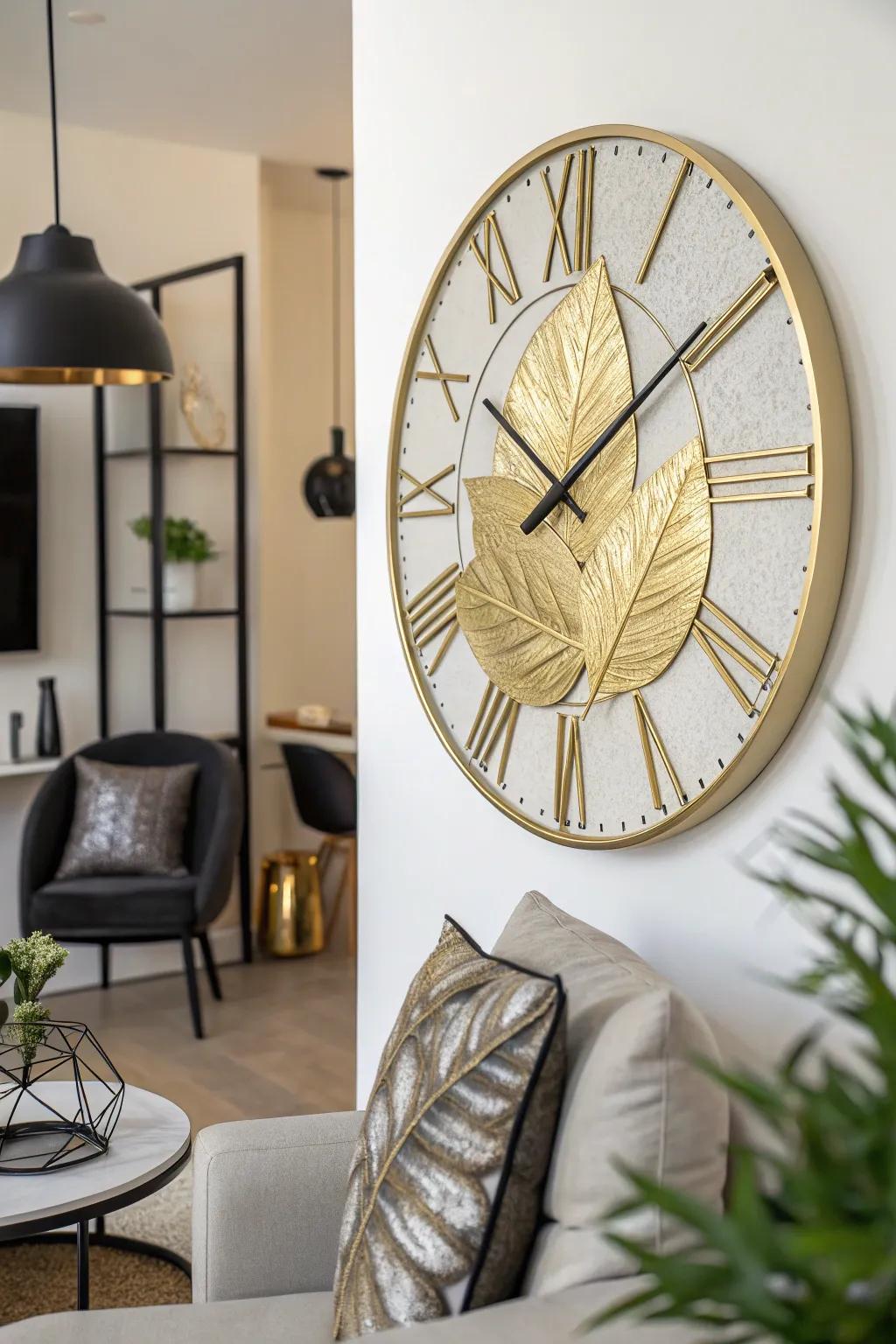 Make time stand still with a gilded clock face.